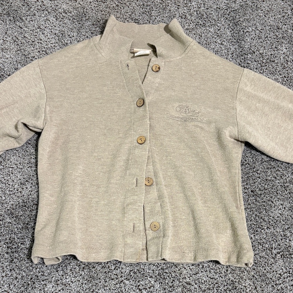 Women's Beige Button-Up Cardigan